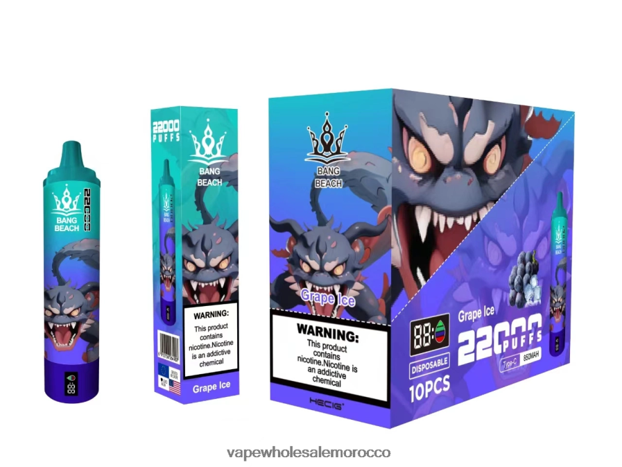 E Cig Wholesale Distributors - Bang Beach شاشة سمارت 22000 نفخة جليد العنب Z064V619