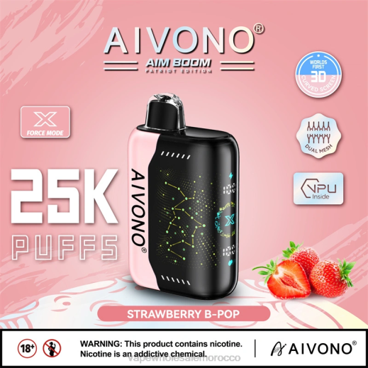 Morocco Vape Shop - Aivono AIM BOOM 25000 الفراولة ب البوب X464352