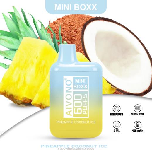 Morocco Vape Shop - Aivono AIM MINI BOXX 600 الأناناس وجوز الهند الجليد X464238