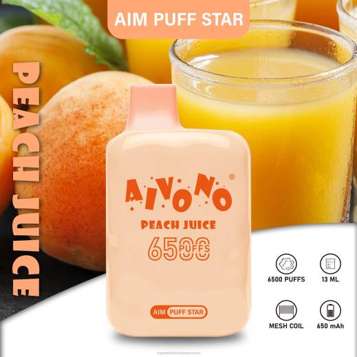 السيجارة الالكترونية - Aivono AIM PUFF STAR 6500 عصير الخوخ X464289